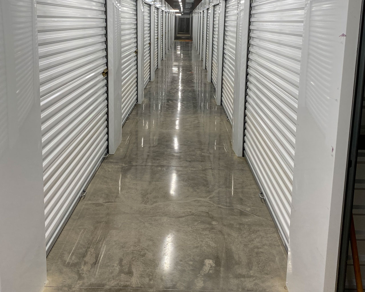 Storage Locker Facilities Polished Concrete Floors